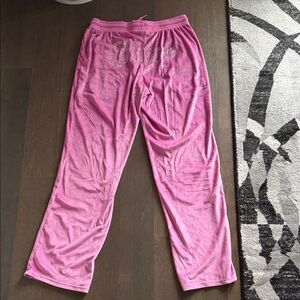Juicy Couture Hot Pink Velour Track PJ Pants with Rhinestone Logo